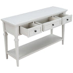 Retro Console Table with 3 Drawers and Bottom Shelf