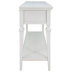 Retro Console Table with 3 Drawers and Bottom Shelf