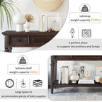 Retro Console Table with 3 Drawers and Bottom Shelf