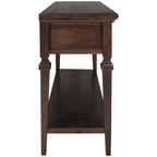 Retro Console Table with 3 Drawers and Bottom Shelf