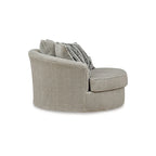 Signature Design by Ashley Calnita Brown/Gray Oversized Swivel Accent Chair - 56W x 55D x 36H
