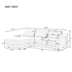 L-shaped Modular Sectional Sofa w/Removable Back Cushions & 3 Pillows