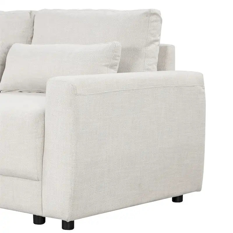 L-shaped Modular Sectional Sofa w/Removable Back Cushions & 3 Pillows