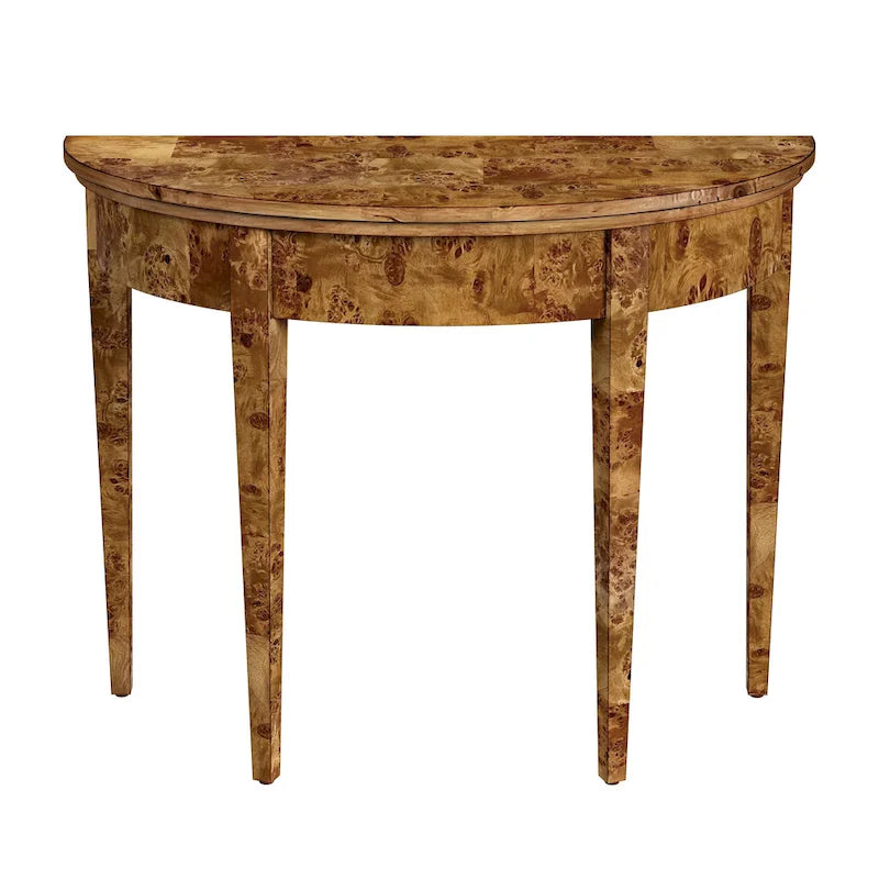 Hampton Demilune Burl 36 Console Table