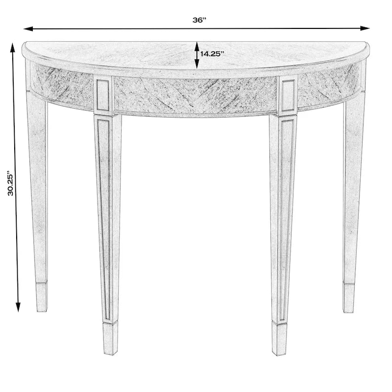 Hampton Demilune Burl 36 Console Table