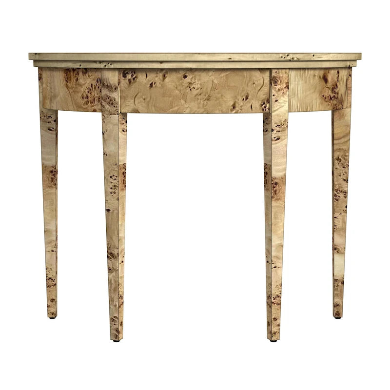 Hampton Demilune Burl 36 Console Table