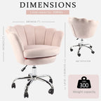 VANITII Accent Chair Swivel Vanity Chair Office Desk Chair With Wheels Modern Height Adjustable Pink/Grey/White