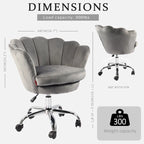 VANITII Accent Chair Swivel Vanity Chair Office Desk Chair With Wheels Modern Height Adjustable Pink/Grey/White