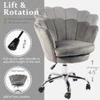 VANITII Accent Chair Swivel Vanity Chair Office Desk Chair With Wheels Modern Height Adjustable Pink/Grey/White