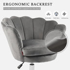 VANITII Accent Chair Swivel Vanity Chair Office Desk Chair With Wheels Modern Height Adjustable Pink/Grey/White