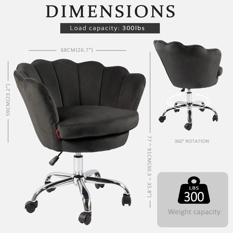 VANITII Accent Chair Swivel Vanity Chair Office Desk Chair With Wheels Modern Height Adjustable Pink/Grey/White