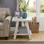 Contemporary 3-Piece Wood Shelf Coffee Table Set