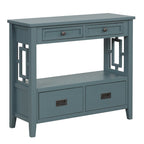 Wood Console Table Entry Sofa Table with 4 Drawers & 1 Storage Shelf for Entryway Living Room Bedroom