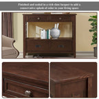Wood Console Table Entry Sofa Table with 4 Drawers & 1 Storage Shelf for Entryway Living Room Bedroom