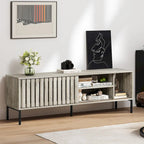 Moasis 64TV Stand Hollow Sliding Door Entertainment Center Adjustable Shelves TV Console - 64L x 15.4W x 22.5H