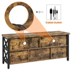 Yaheetech 65 Inch Industrial TV Stand with 5 Storage Cabinets for TVs