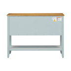 Ample Storage Vintage Console Table with Four Small Drawers and Bottom Shelf for Living Rooms, Entrances and Kitchens