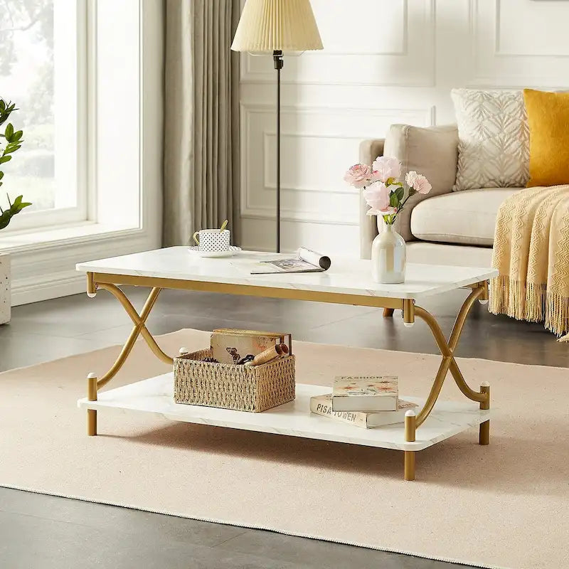 Modern 3-piece Coffee Table, Sofa Table & 1-drawer Nightstand Set of 2(Brown/Black/White)