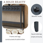 Rustic Entryway Console Table, 60 Long Sofa Table with two Different Size Drawers and Bottom Shelf for Storage