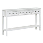 Rustic Entryway Console Table, 60 Long Sofa Table with two Different Size Drawers and Bottom Shelf for Storage
