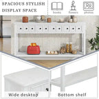 Rustic Entryway Console Table, 60 Long Sofa Table with two Different Size Drawers and Bottom Shelf for Storage