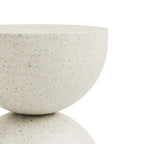 Alina Side Table Indoor/Outdoor Stone White w/ Gold Flakes