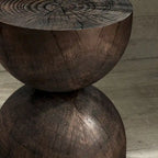 Alina Side Table Indoor/Outdoor Stone White w/ Gold Flakes