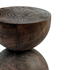 Alina Side Table Indoor/Outdoor Stone White w/ Gold Flakes