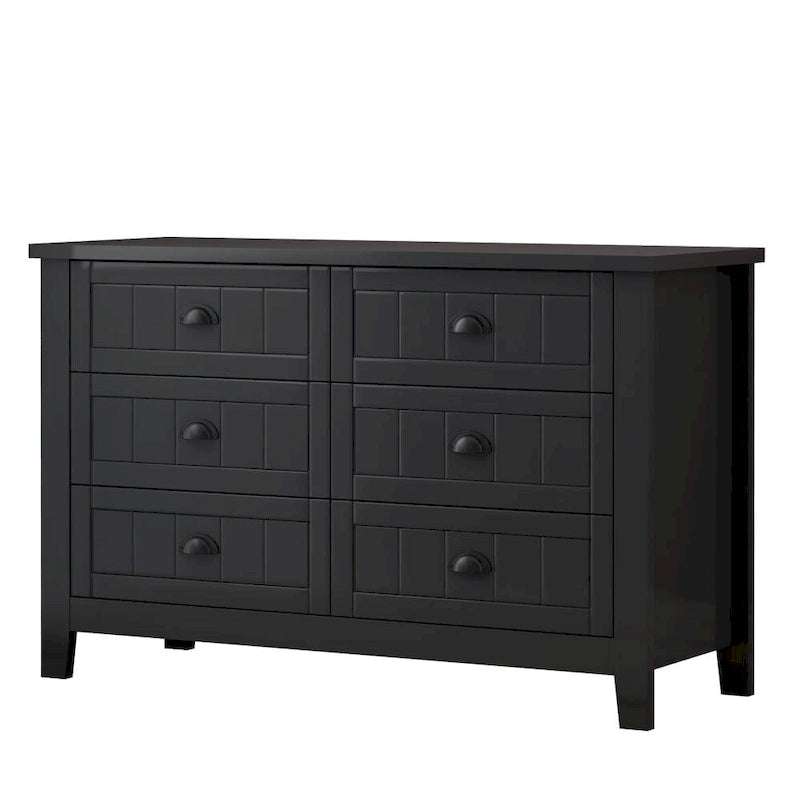 Drawer Dresser Bar Cabinet Side Cabinet,Buffet Sideboard, Solid Wood Frame,Plasticdoor Panel,Retro Shell Handle