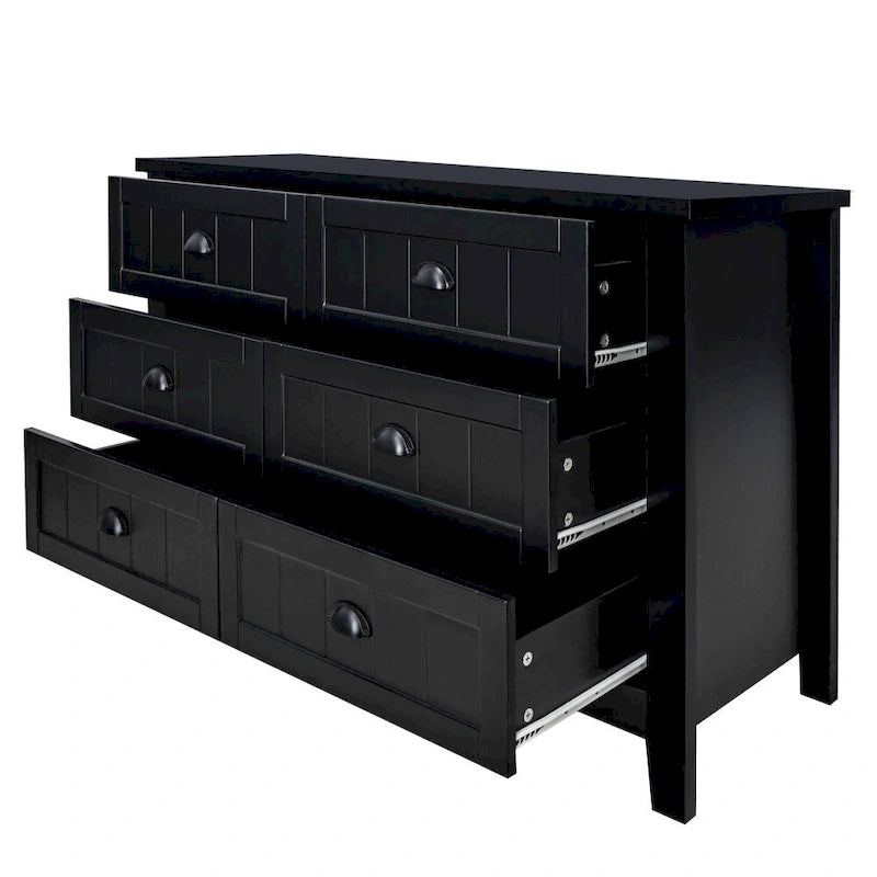 Drawer Dresser Bar Cabinet Side Cabinet,Buffet Sideboard, Solid Wood Frame,Plasticdoor Panel,Retro Shell Handle