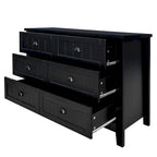 Drawer Dresser Bar Cabinet Side Cabinet,Buffet Sideboard, Solid Wood Frame,Plasticdoor Panel,Retro Shell Handle