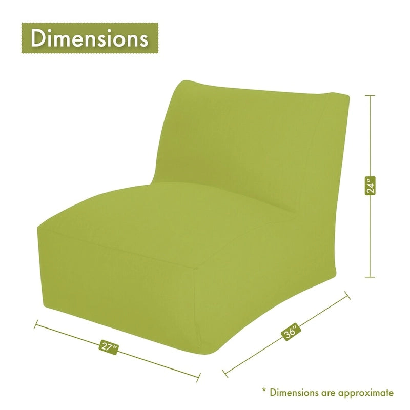 Indoor Outdoor Yellow Vertical Stripe Bean Bag Chair Lounger 36 in L x 27 in W x 24 in H