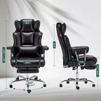 Big and Tall Leather Office Chair with Foot Rest with Adjustable Back for People up to 400 lbs