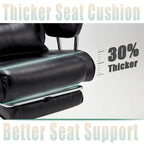 Big and Tall Leather Office Chair with Foot Rest with Adjustable Back for People up to 400 lbs