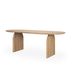  Oval Dining Table w/Light Brown Wood Top & Arched Legs - 86.5L x 39.0W x 30.0H