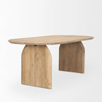 Oval Dining Table w/Light Brown Wood Top & Arched Legs - 86.5L x 39.0W x 30.0H