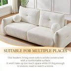Lamb's Wool 2-Seater Cushion Sofa 90 Comfortable Sofa,w/2 Cushions