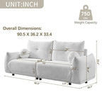 Lamb's Wool 2-Seater Cushion Sofa 90 Comfortable Sofa,w/2 Cushions