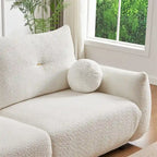 Lamb's Wool 2-Seater Cushion Sofa 90 Comfortable Sofa,w/2 Cushions