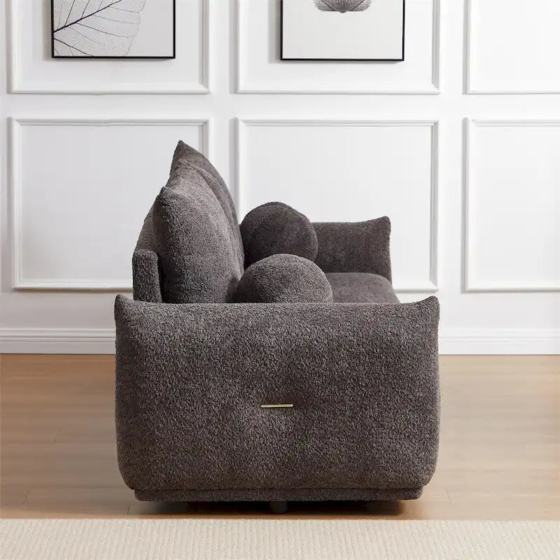 Lamb's Wool 2-Seater Cushion Sofa 90 Comfortable Sofa,w/2 Cushions