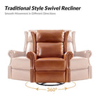 Viviana Traditional Genuine Leather Manual Swivel Glider Recliner by HULALA HOME