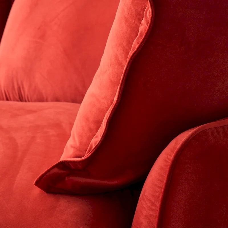 Modular Sectional Sofa Couch, 122.82 Velvet 3 Seater Sofa