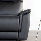 Furniture of America Marty Modern Leather Match Manual Recline Loveseat