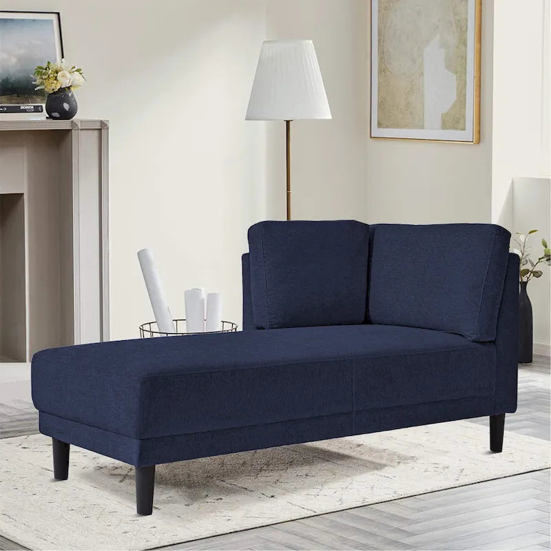 Stylish Indoor Linen Fabric Upholstered Single Leisure Chaise Lounge Chair