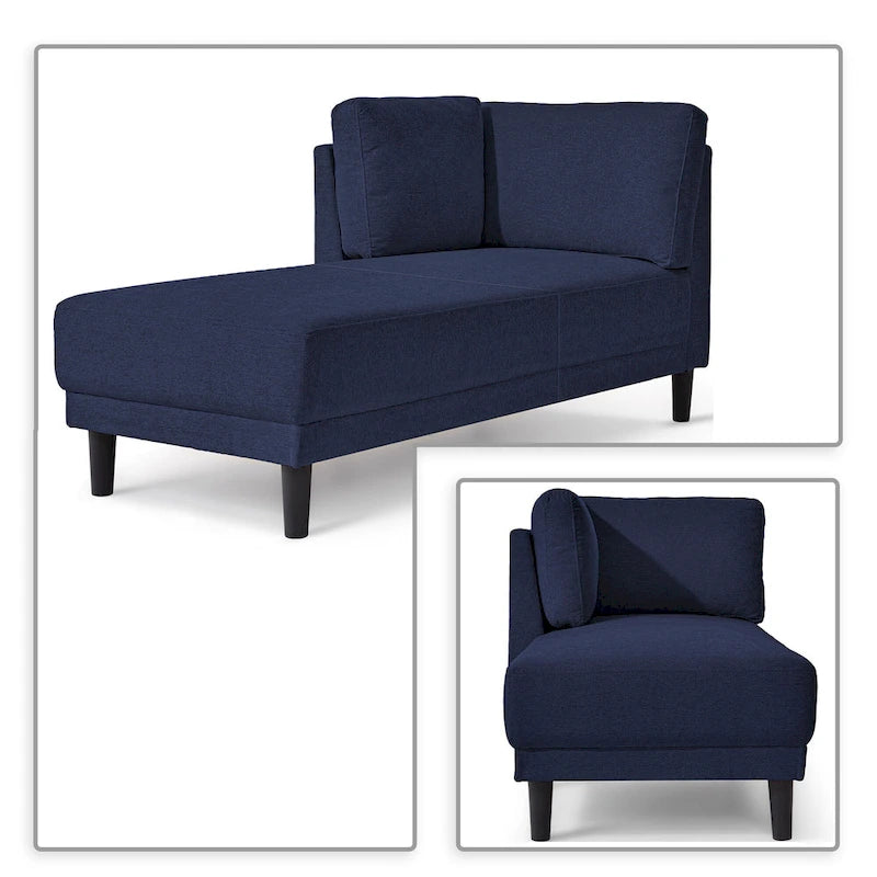 Stylish Indoor Linen Fabric Upholstered Single Leisure Chaise Lounge Chair