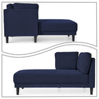 Stylish Indoor Linen Fabric Upholstered Single Leisure Chaise Lounge Chair