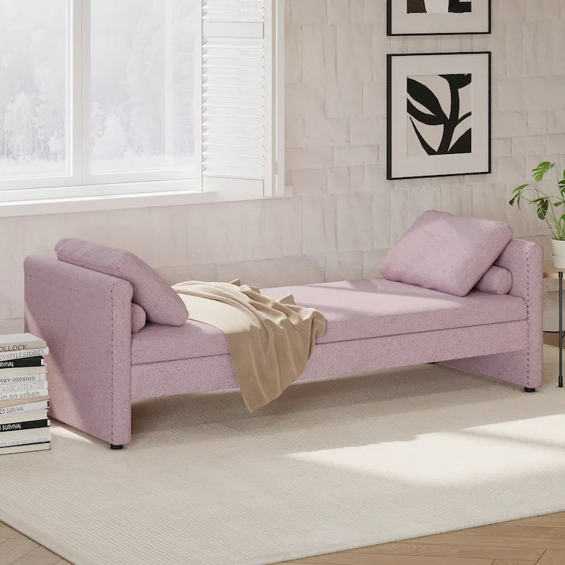 Modern Chaise Lounger Daybed Small Single Daybed with 2 Drawers,No Mattress Needed,Perfect For Living Rooms&Home Office