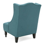 Contemporary Design Upholstered Wingback Chair, Hi-back Club Chair with Wood Legs