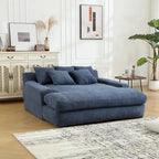 Chenille Upholstered 2-seater Deep Seat lazy sofa bed With 5 back pillows
