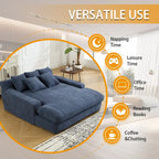 Chenille Upholstered 2-seater Deep Seat lazy sofa bed With 5 back pillows